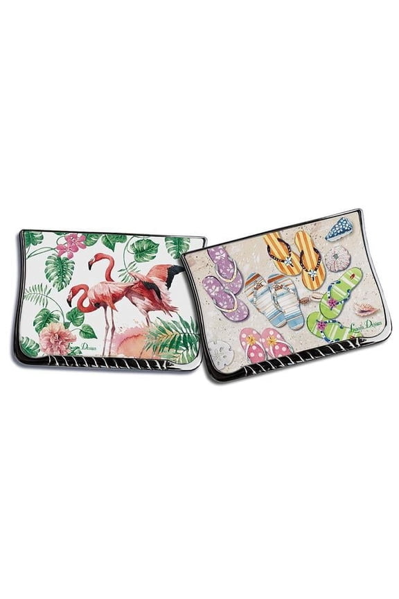 2 Piece Tropical Paradise Compact Mirror Set