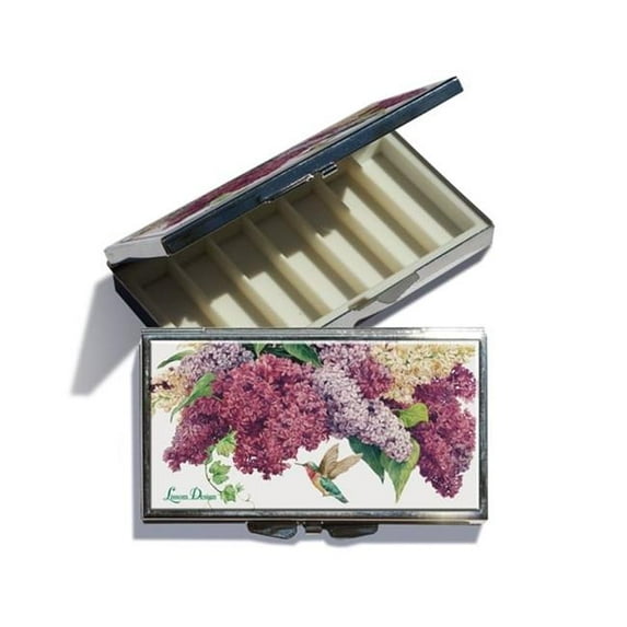 Lissom Design 62068 2 x 3.25 x 0.5 in. Pill Box - Scent of Lilacs