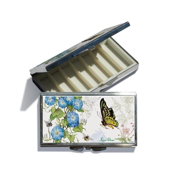 Lissom Design 62004 2 x 3.25 x 0.5 in. Pill & Jewelry Box - Butterfly