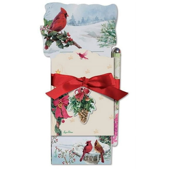 Lissom Design 23078 9 x 4 x 1 in. Winter Harmony List Pad & Sticky Note Set, Multi Color