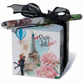 Lissom Design 24071 3 x 3 x 3 in. Paper Block Set - From Paris with Love