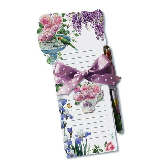 Lissom Design 21079 8.75 x 3.75 in. Die Cut List Pad - Enchanted Garden