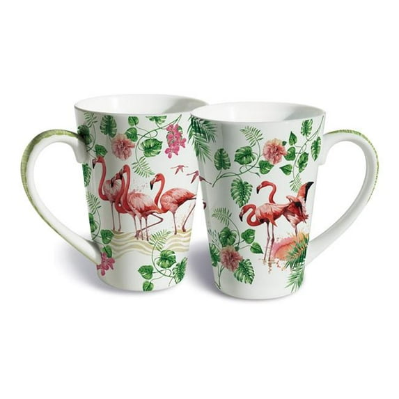 Lissom Design 35065 12 oz Porcelain Mug - Tropical Paradise