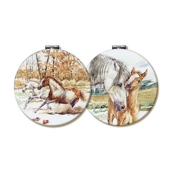 Lissom Design 61169 Round Compact Mirror - Wild Mustang