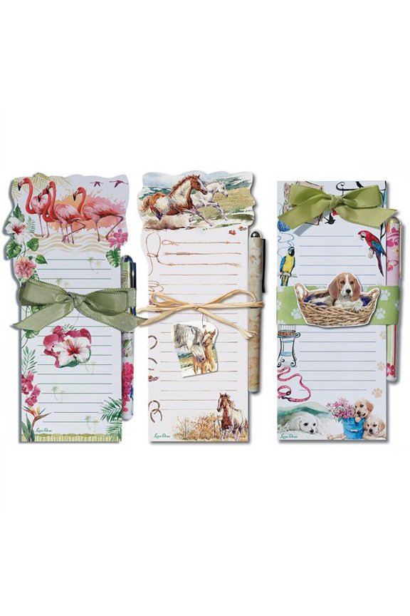 W21065 Animal Kingdom 3 Die-Cut Magnetic List Notepad Sets