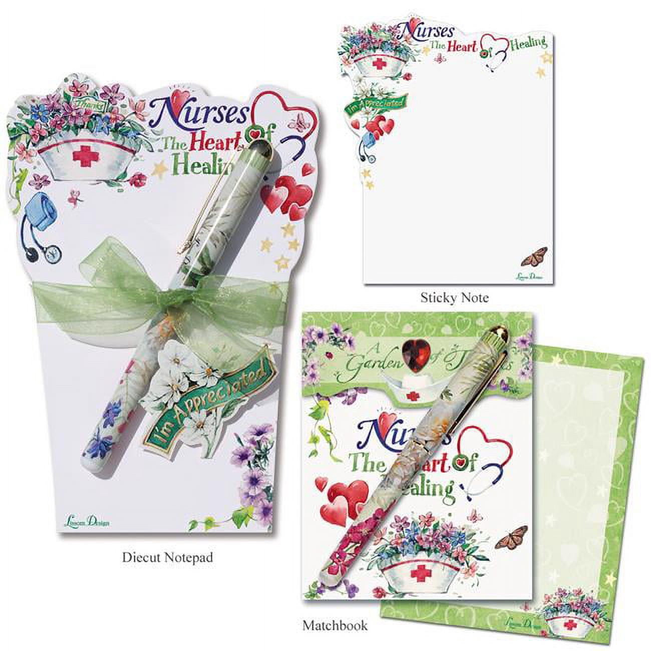 Lissom Design W22047 Nurses Heart of Healing 3 Notepad Sets