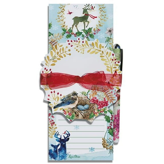 Lissom Design W23066 Holiday Cheer List & Die-Cut Notepad Pen Set