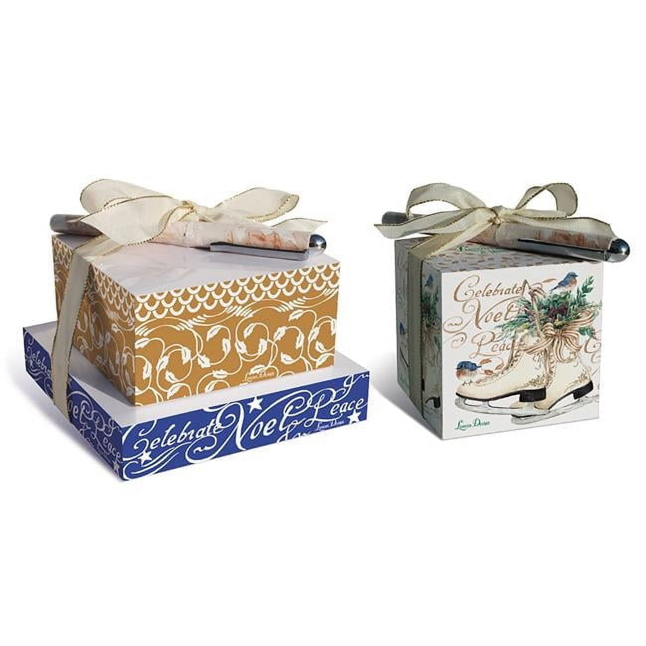 Lissom Design W24254 Noel 2 Stacking Paper Block Pen Sets