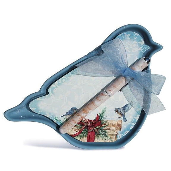 Lissom Design W26154 Snow Bird 3 Piece Ceramic Dishmate Pad Holder Set