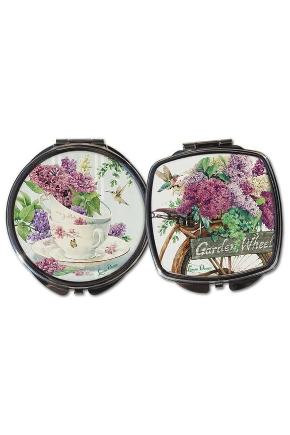 W61068 2 Piece Scent of Lilacs Compact Mirror Set