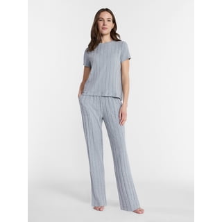 Lissome Women's Rib Knit Top and Pants Pajama Set, 2-Piece, Sizes S-3X