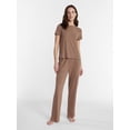 thumbnail image 1 of Lissome Women's Rib Knit Top and Pants Pajama Set, 2-Piece, Sizes S-3X, 1 of 4
