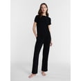 thumbnail image 1 of Lissome Women's Rib Knit Top and Pants Pajama Set, 2-Piece, Sizes S-3X, 1 of 4