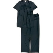 Lissome Lounge Womens Classic Black Silky Soft Semi-Sheer Pajamas Sleep Set Sml