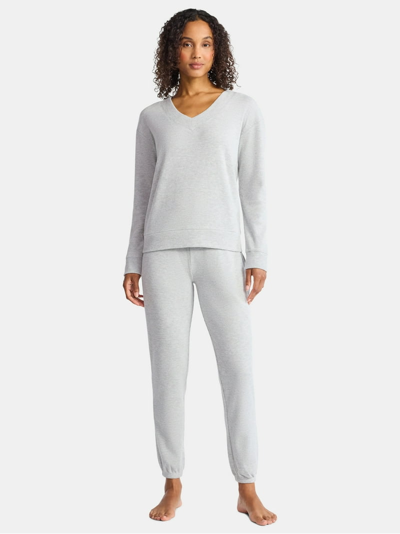 Lissome Women's and Women's Plus Waffle Top and Jogger Pants