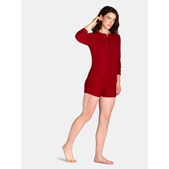 Lissome Women’s Brushed Ribbed One-Piece Sleeper, Sizes S-3X
