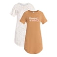 thumbnail image 1 of Lissome Women's Hacci Sleep Shirts with Short Sleeves, 2-Pack, Sizes S-4X, 1 of 7