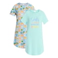 thumbnail image 1 of Lissome Women's Hacci Sleep Shirts with Short Sleeves, 2-Pack, Sizes S-4X, 1 of 7