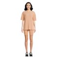 thumbnail image 1 of Lissome Women's Oversize Hacci Ribbed Tee and Bike Shorts Lounge Set, 2-Piece, Sizes S-4X, 1 of 5