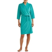 Lissome Women's & Women's Plus 3/4" Sleeve Terry Belted Robe