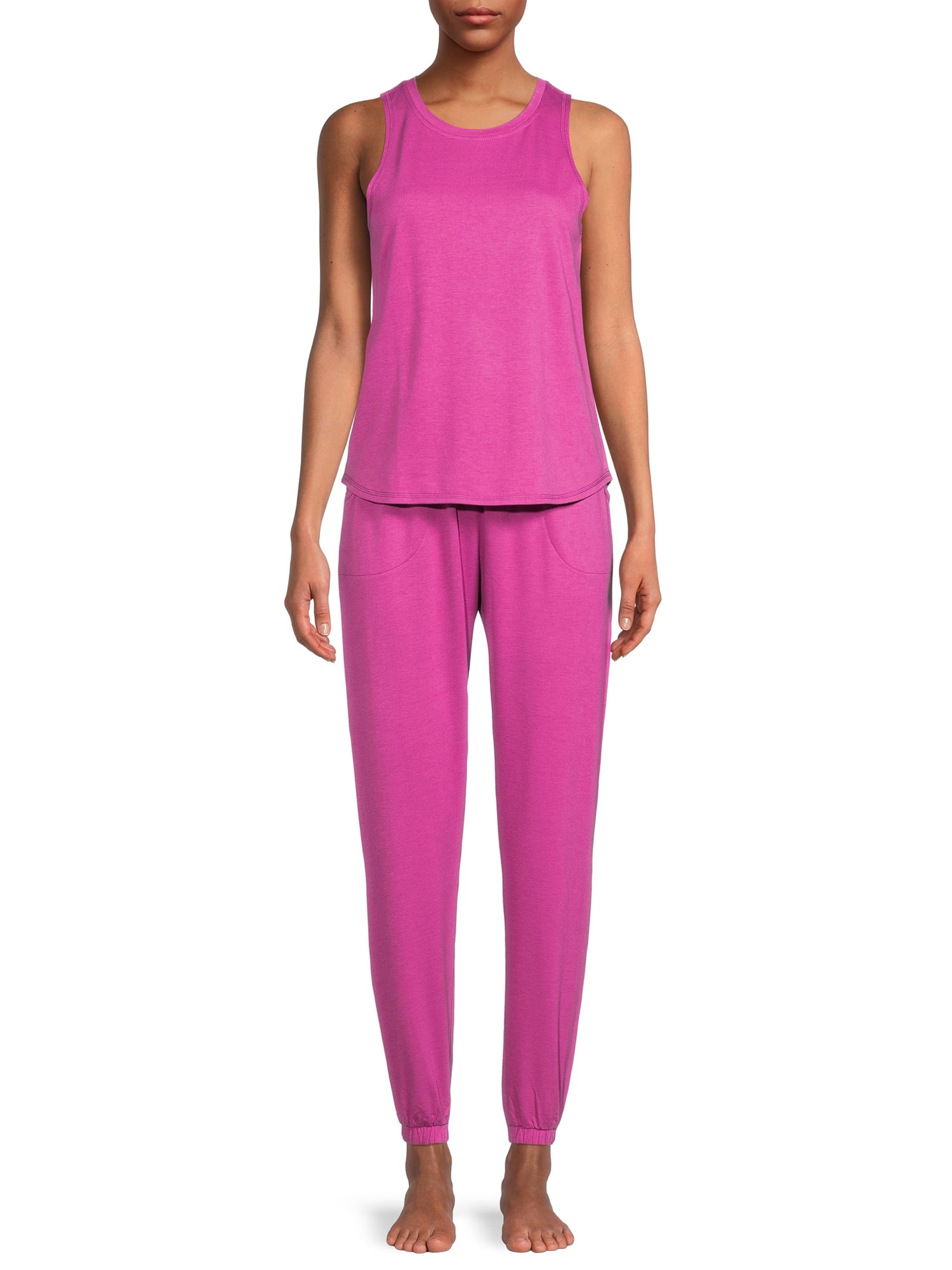 Lissome Women s and Women s Plus French Terry 2 Piece Pajama Set