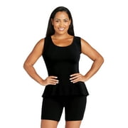 LISSOME Women's and Women’s Plus Hacci Knit Ribbed Tank Top and Bike Shorts Lounge Set, 2-Piece, Sizes S-4X