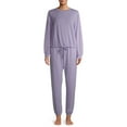 thumbnail image 1 of Lissome Women's and Women's Plus L/S French Terry 2-Piece PJ Set, 1 of 6