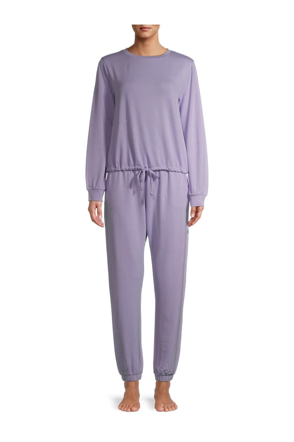Women's and Women's Plus L/S French Terry 2-Piece PJ Set