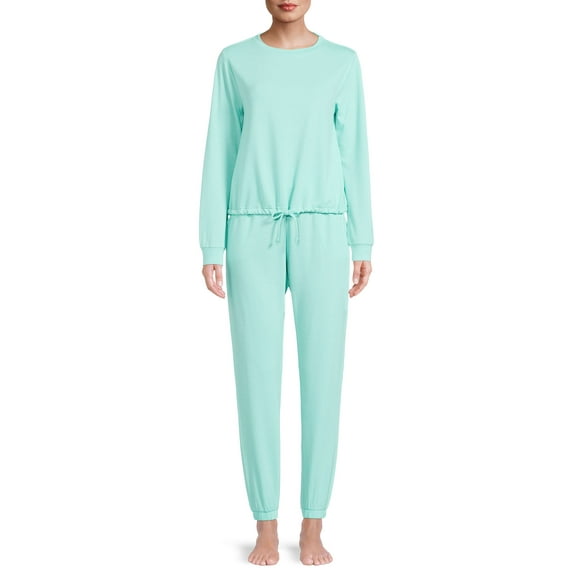 Lissome Women's and Women's Plus L/S French Terry 2-Piece PJ Set