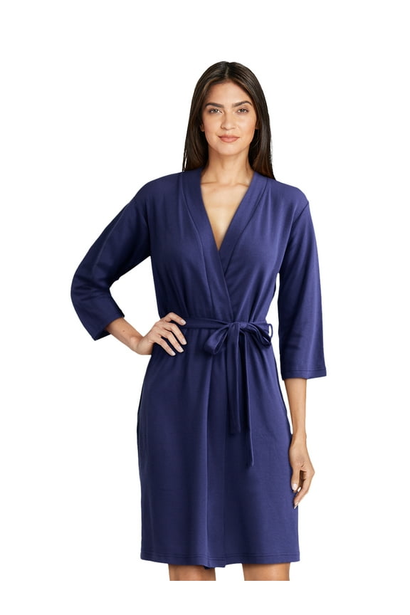 Women's and Women's Plus Size Waffle Knit Wrap Robe Small-4X