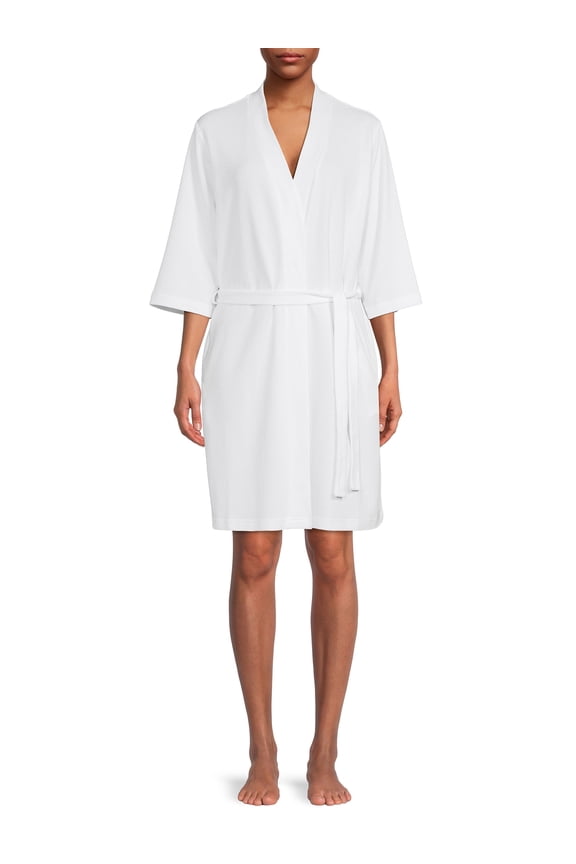 Women's and Women's Plus Size Waffle Knit Wrap Robe