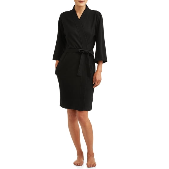 Lissome Women's and Women's Plus Size Waffle Knit Wrap Robe