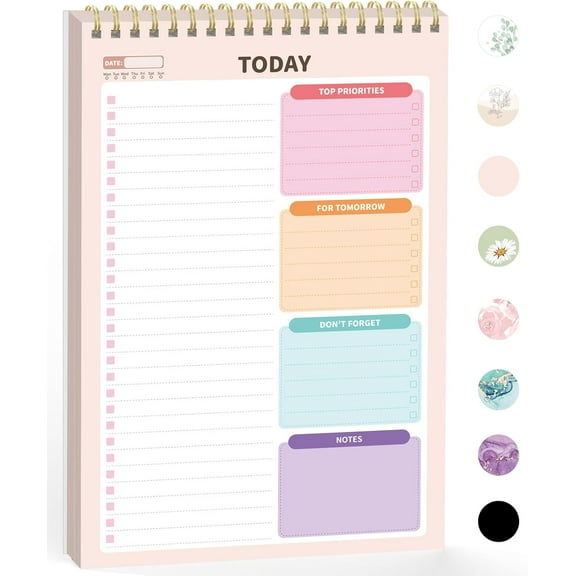 To Do List Notepad (6.5 x9.8), To Do List Notebook for Work, Undated Daily Planner Organizer for Tasks Checklist & Goal Planning, To Do List Perfect for Office, School, Cute