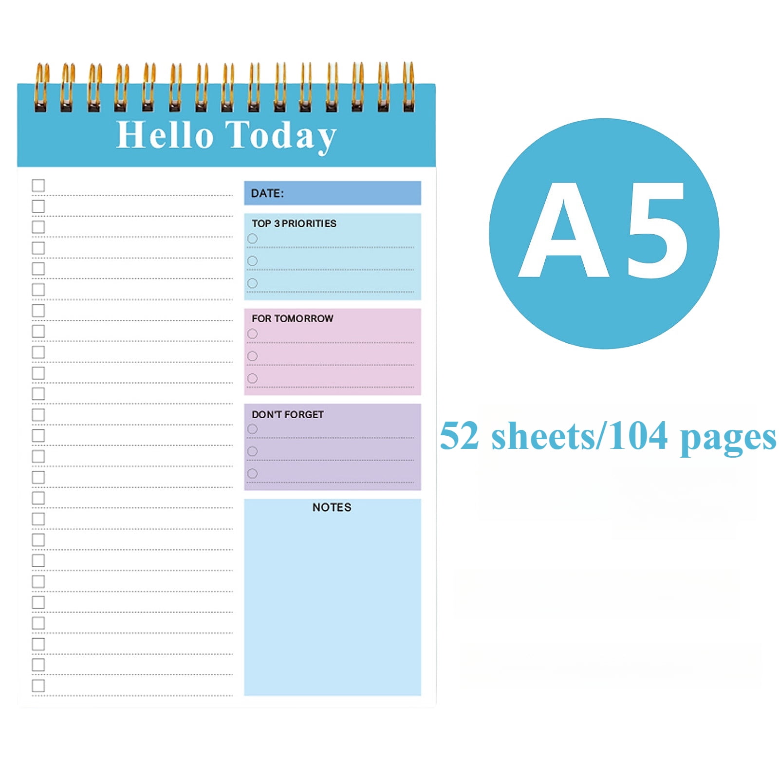To Do List Notepad: With Multiple Functional Sections - 5.51 x 8.26 52 ...