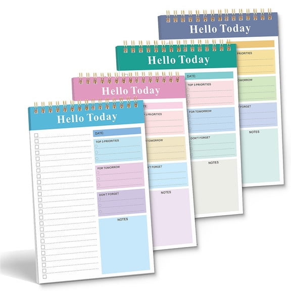 To Do List Notepad: With Multiple Functional Sections - 5.51 x 8.26 52 Sheets - Spiral Daily Planner Notebook - Task CheckList Organizer Agenda Pad for Work - Note and Todo Organization