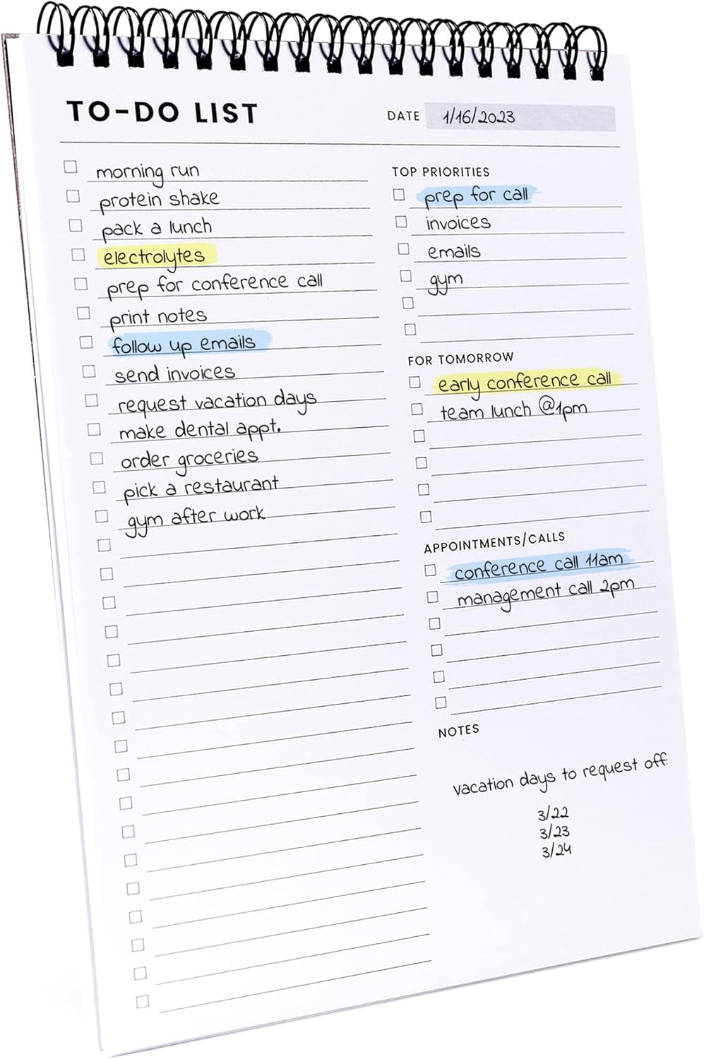 To Do List Notepad: With Multiple Functional Sections - 6.5 x 9.8 60 ...