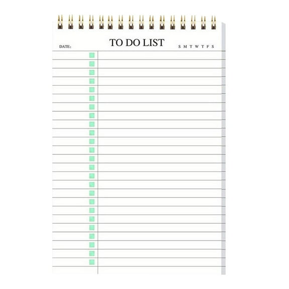 To Do List Notepad Undated,Daily to Do List Notebook,Spiral Daily Task Hourly Schedule Planning Pad Suitable for Office,Home,Spiral Bound Undated Daily Planner,Tear Off Task Planning Pad,Green