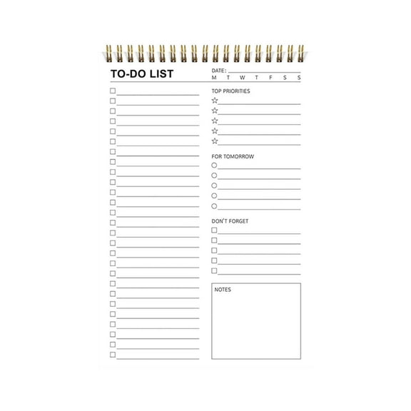 To Do List Notepad, Undated Daily Planner Notebook with Task Checklist, 8.5x11 Spiral Bound Notepad for Work & Home Organization, 100 Pages, 100GSM Thick Paper
