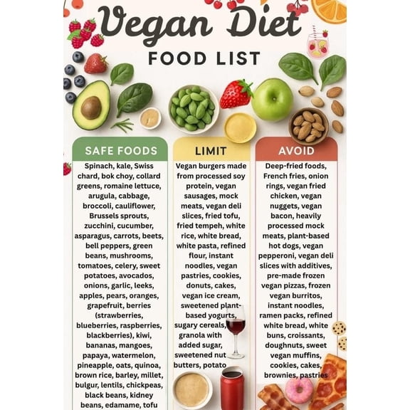 List Poster Of Vegan Protein Foods, Vegan Snacks, Vegan Recipe Poster, Vegan Sweets, Gluten Free Vegan Poster, Vegan Meal Plan, Plant-based Grocery List Poster