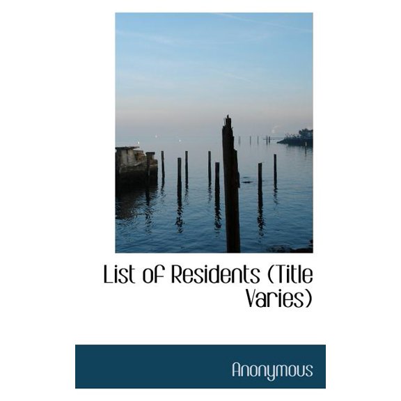 List of Residents (Title Varies) (Paperback)