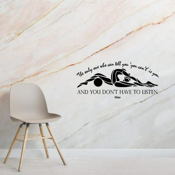 Don't Listen Gymnast Quotes Gymnastics Motivation Quote Wall Sticker Art Decal for Girls Boys Room Bedroom Dance Studio Garage House Fun Home Decor Stickers Wall Art Vinyl Decoration Size (18x20 inch)