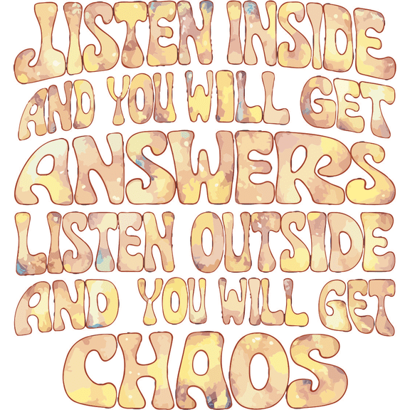 Listen Inside Listen Outside Quote Positive Life Motivation Inspiration Quotes Saying Wall Art Sticker Designs Vinyl Stickers For Home House Walls Rooms Windows Bedroom Decoration Size (12x12 inch)