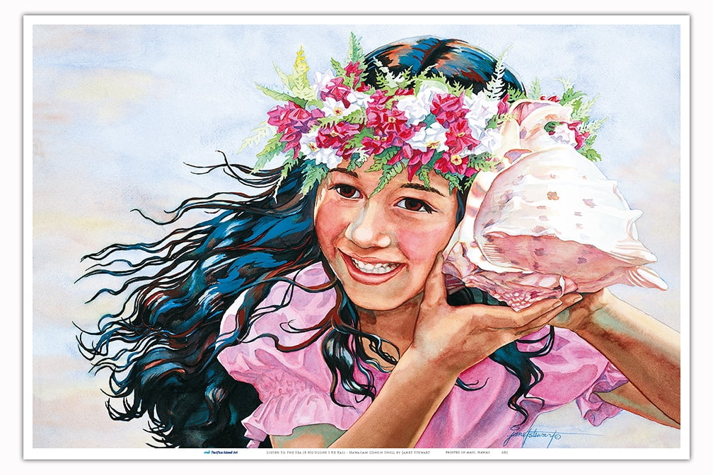 Listen to the Sea (E Hoʻolohe I Ke Kai) Hawaiian Conch Shell From