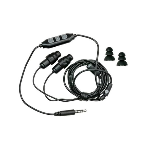 Listen Technologies LT-LA-456 Headset 6 Protective Ear Buds with Mic, Black