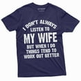 thumbnail image 1 of Listen To My Wife Funny Shirt Husband Tee Shirt Mens Funny Marriage Tee Shirt Birthday Gift Ideas For Man (Small Navy Blue), 1 of 5