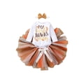 thumbnail image 1 of Listenwind 3Pcs Newborn Baby Girl My 1st Thanksgiving Outfits Set Long Sleeve Romper Mesh Skirt Headband Clothes, 1 of 9