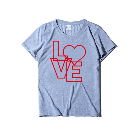 Listenwind Couples Love Matching Shirts Men Women Letter Print Valentine's Day Funny Cotton Short Sleeve Tee Shirt Top