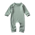 thumbnail image 1 of Listenwind Newborn Baby Boy Girl One Piece Rompers Long Sleeve Organic Rompers Jumpsuits Pajamas Sleeper Overall Toddler Clothes, 1 of 8