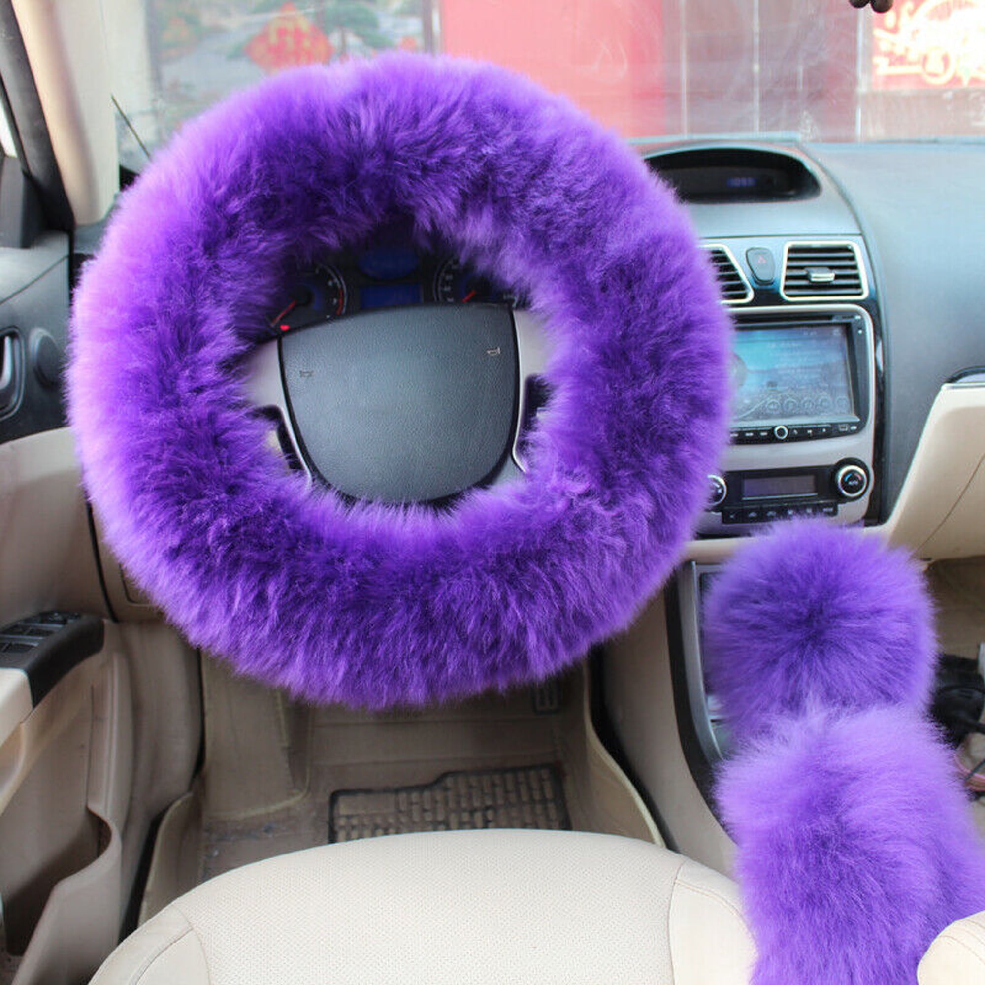 Fluffy car steering wheel cover sales