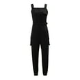 thumbnail image 1 of Listenwind Women Cargo Playsuit Sleeveless Jumpsuit With Pocket And Belt Elegant Pencil Pants Casual Loose Overalls, 1 of 7